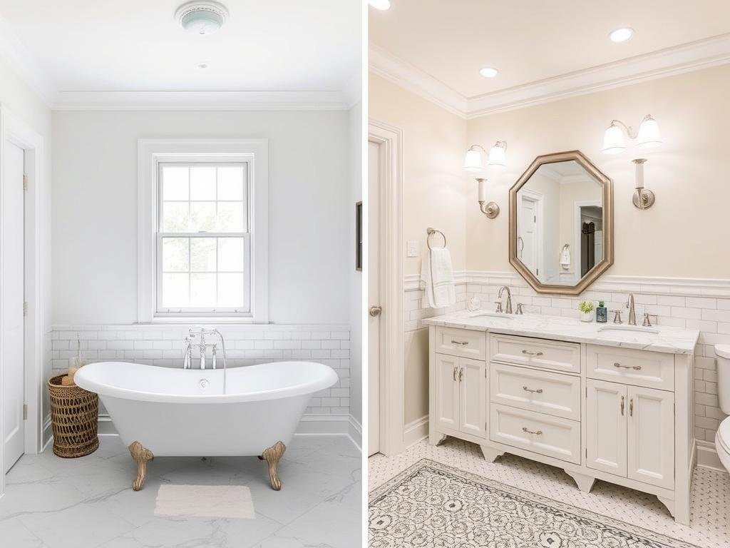 Transformed timeless master bathroom with refined traditional elements Transformed timeless master bathroom with refined traditional elements