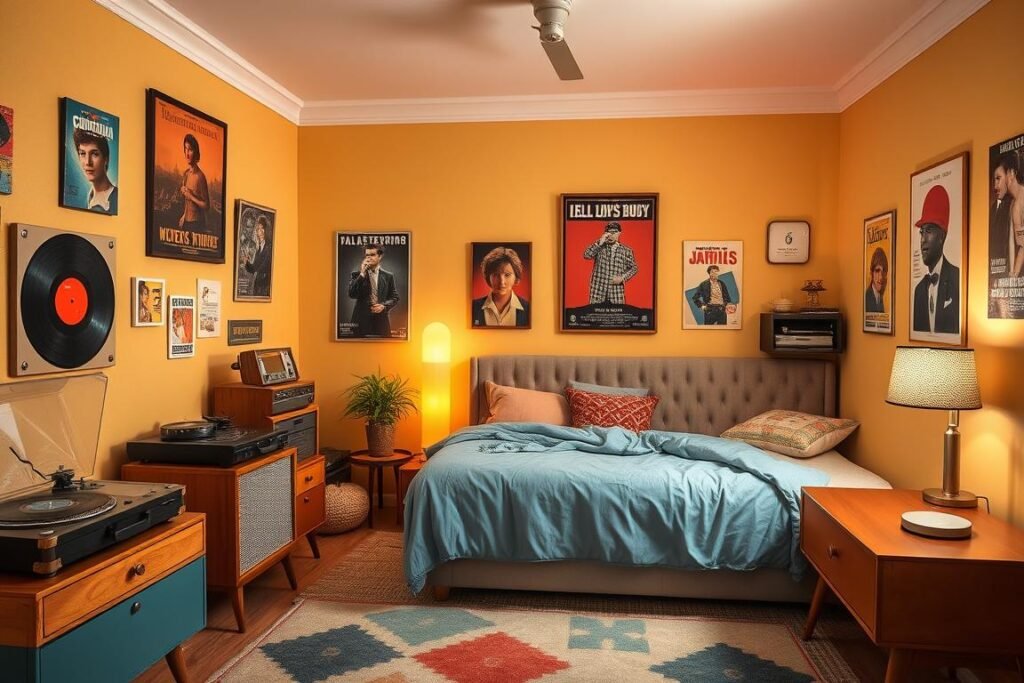Vintage-inspired teen bedroom with retro elements from the 70s, 80s, or 90s Vintage-inspired teen bedroom with retro elements from the 70s, 80s, or 90s