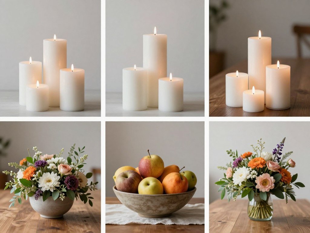 A collection of different dining table centerpiece ideas from simple everyday arrangements to special occasion displays