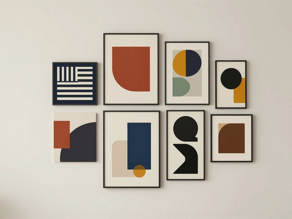 Abstract and geometric art typical of mid century modern style