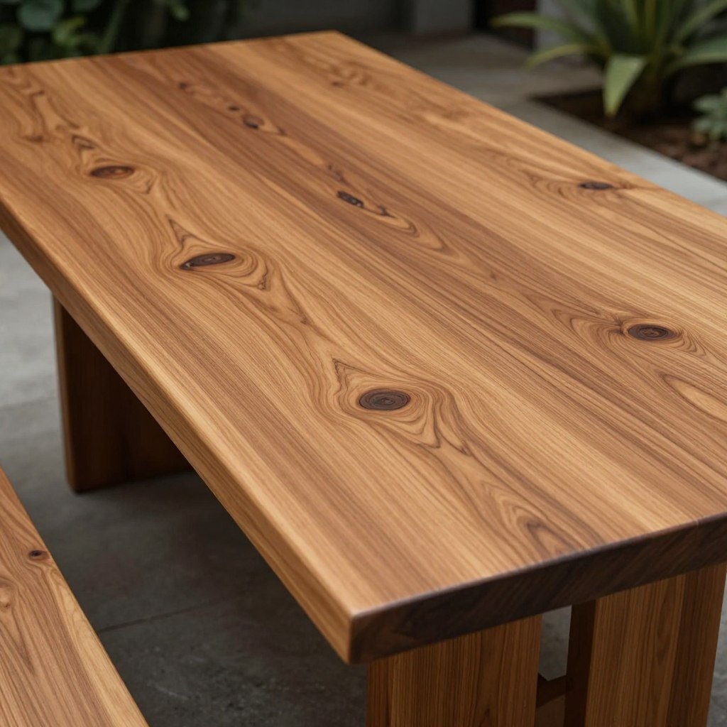 Acacia wood outdoor dining table