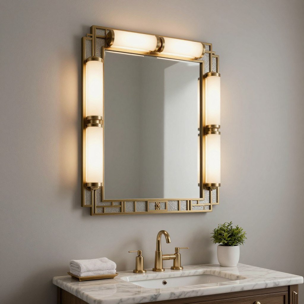 Art deco bathroom vanity lighting fixture