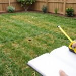 Backyard space assessment showing measurement and planning of a backyard landscaping designs layout