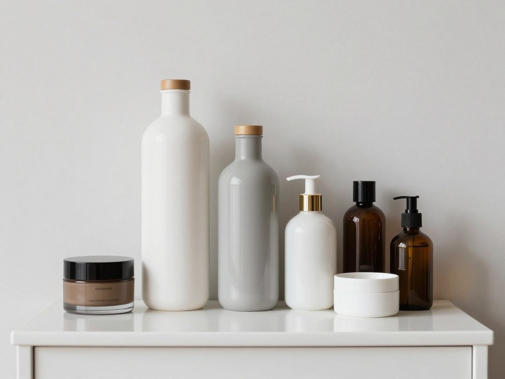 Beautifully styled vanity inspo with items arranged at varying heights