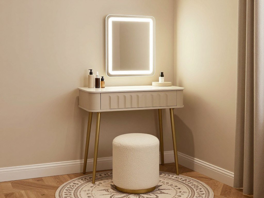 Bedroom corner transformed into a stylish vanity nook