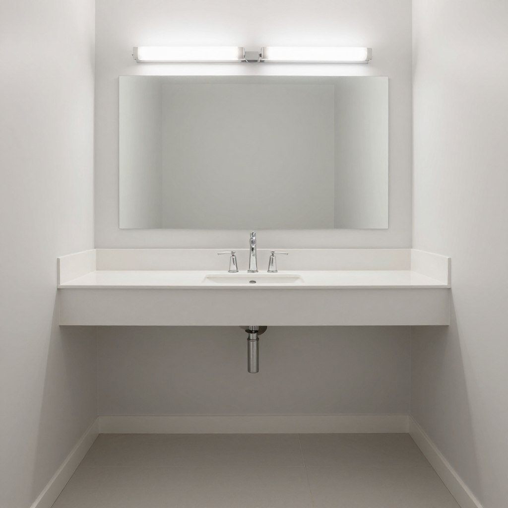 Before: Builder-grade bathroom with basic vanity and fixtures