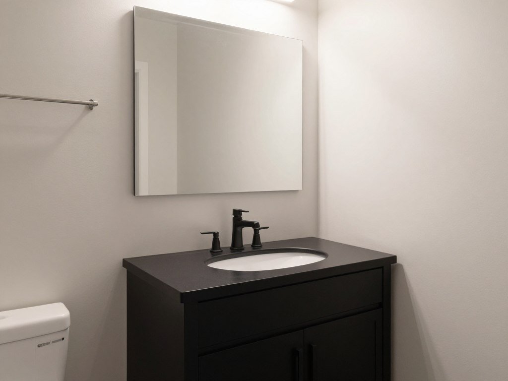 Black vanity in bathroom showing how it affects space perception