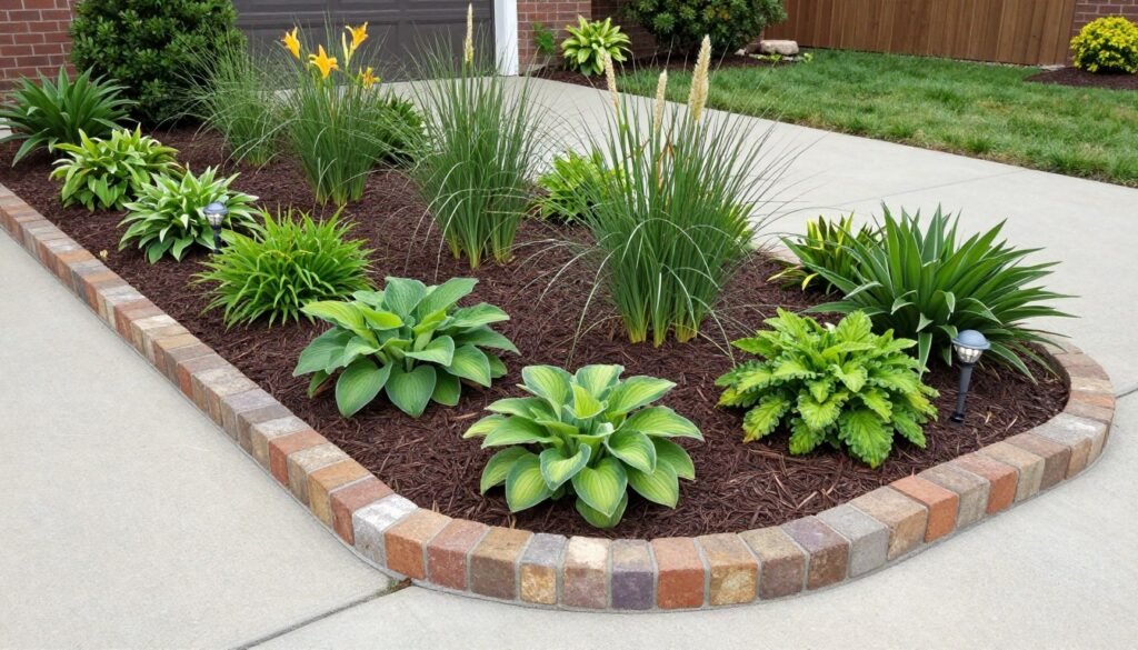 Budget-friendly side of driveway landscaping using affordable materials and plants
