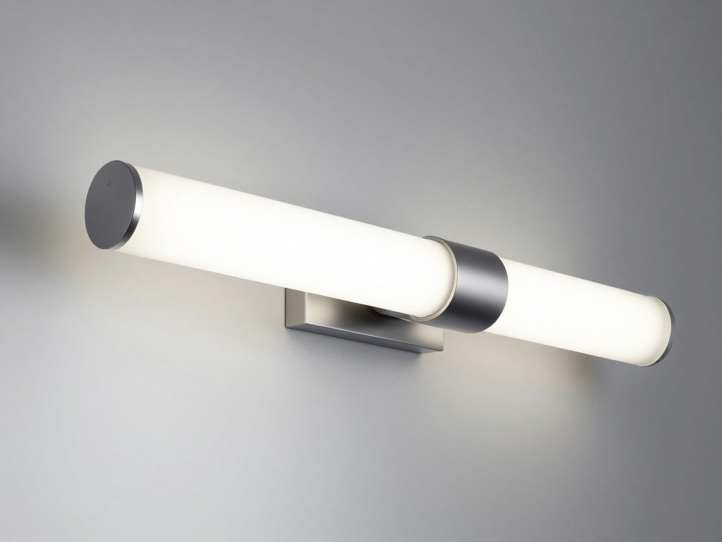 Close-up of modern minimalist bathroom vanity light