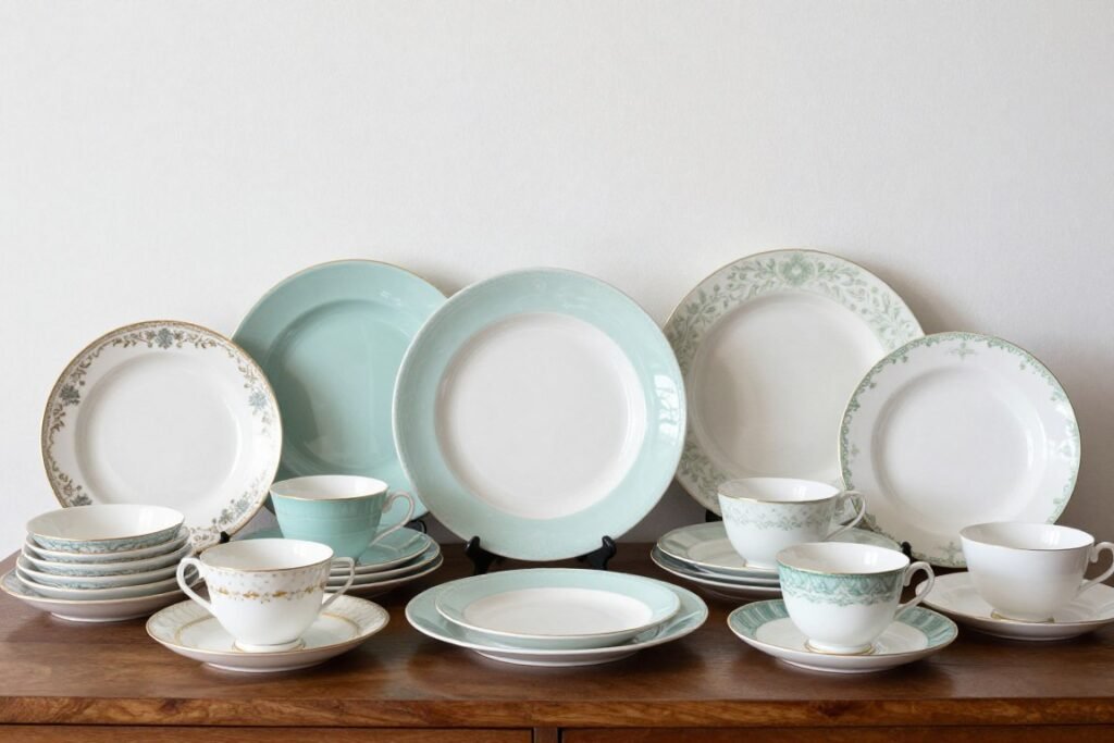 Collection of mixed vintage china patterns that coordinate well together
