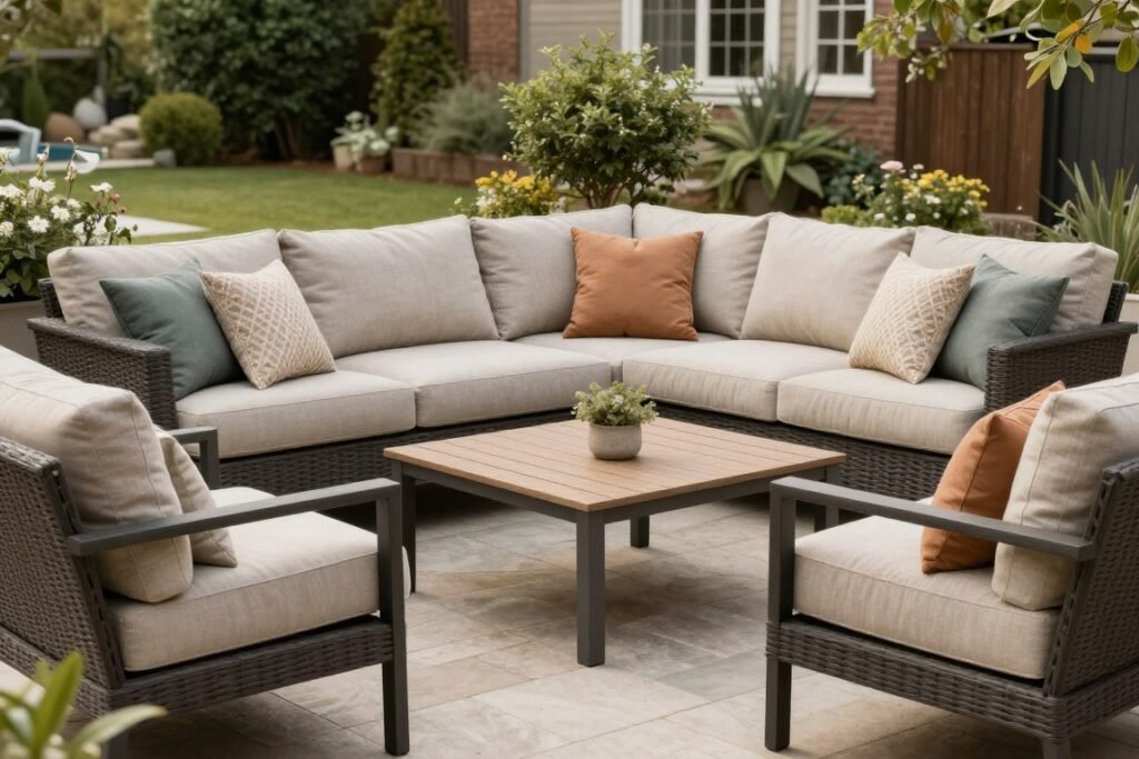 Comfortable outdoor seating arrangement in a dream backyard setting