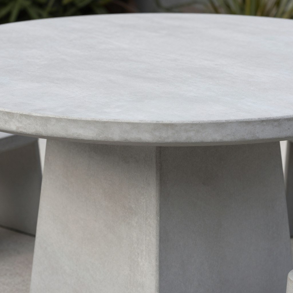 Concrete outdoor dining table with modern design