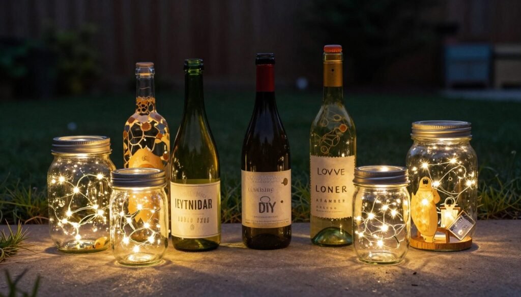 Creative DIY backyard lighting project with repurposed materials