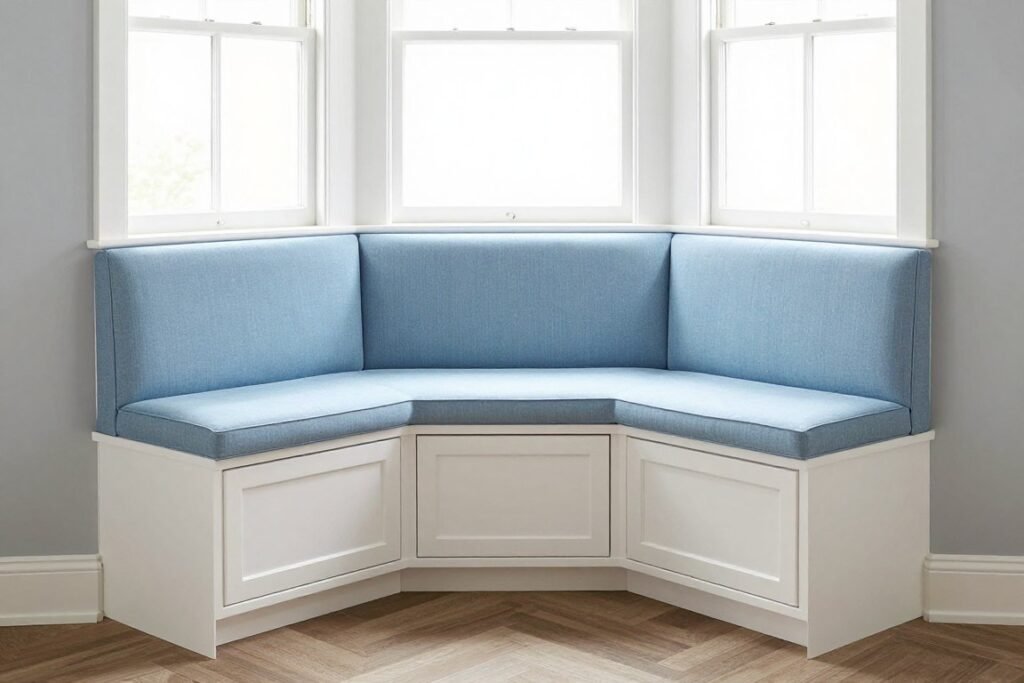 Custom built-in banquette with storage underneath