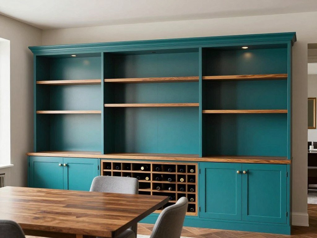 Custom built-in hutch dining room with unique features