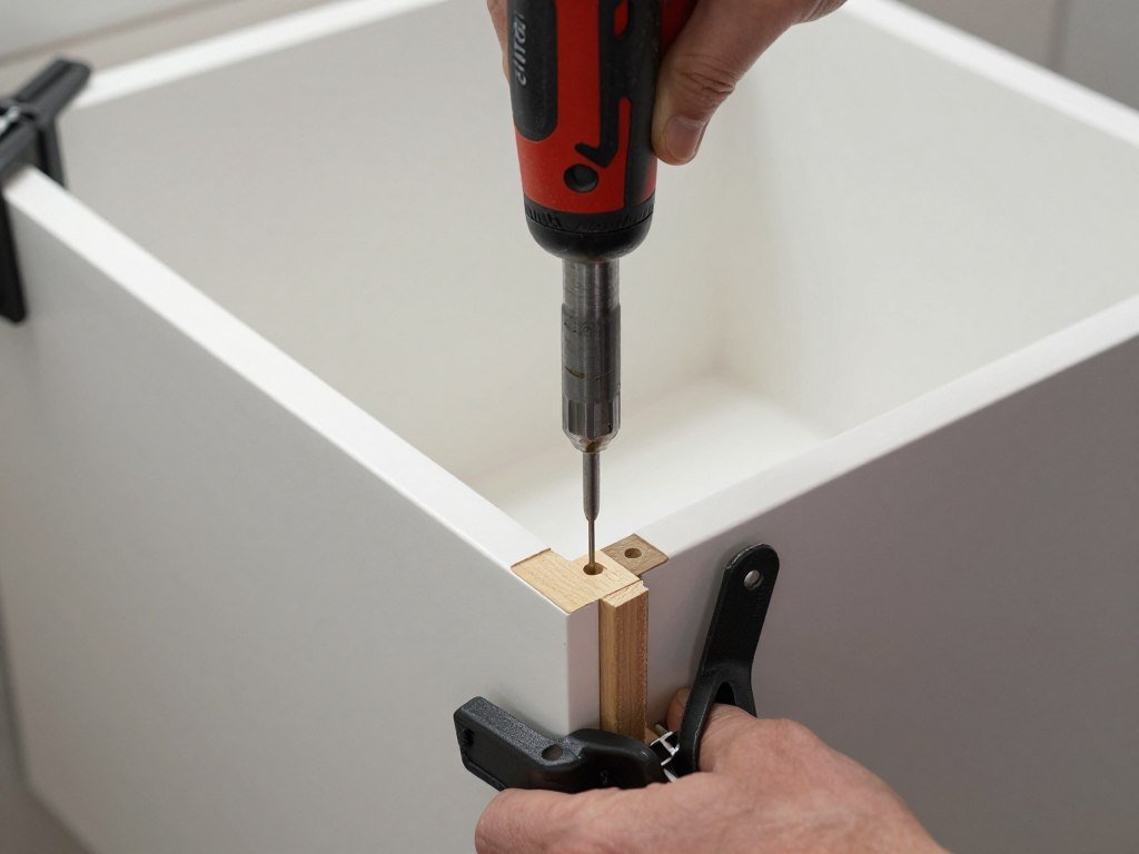 DIY bathroom vanity cabinet box assembly with pocket holes
