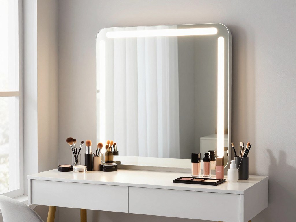DIY makeup vanity with perfect lighting setup for makeup application DIY makeup vanity with perfect lighting setup for makeup application