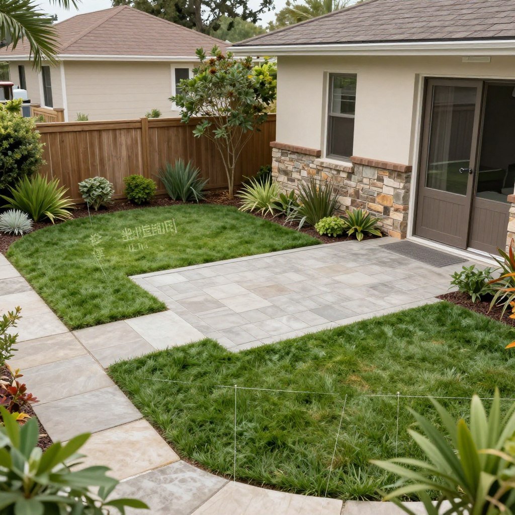 Diagram showing optimal pavilion placement in a backyard