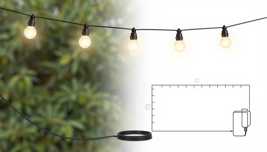 Diagram showing proper patio light installation techniques