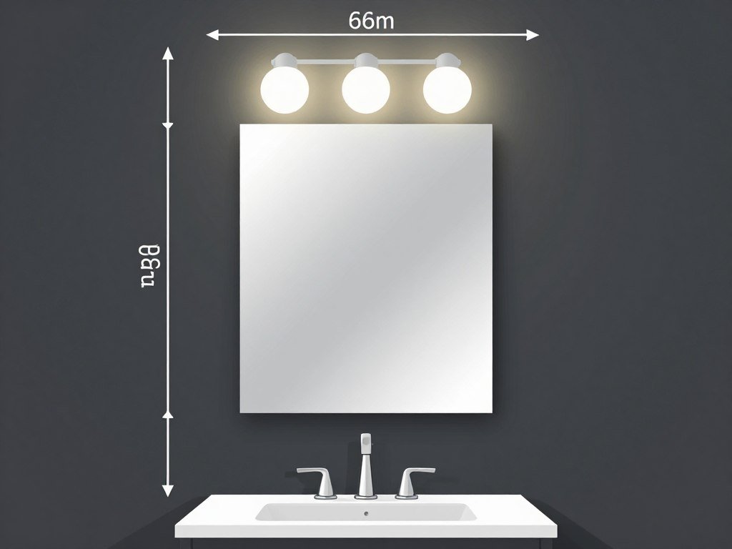 Diagram showing proper placement of vanity lighting above mirror