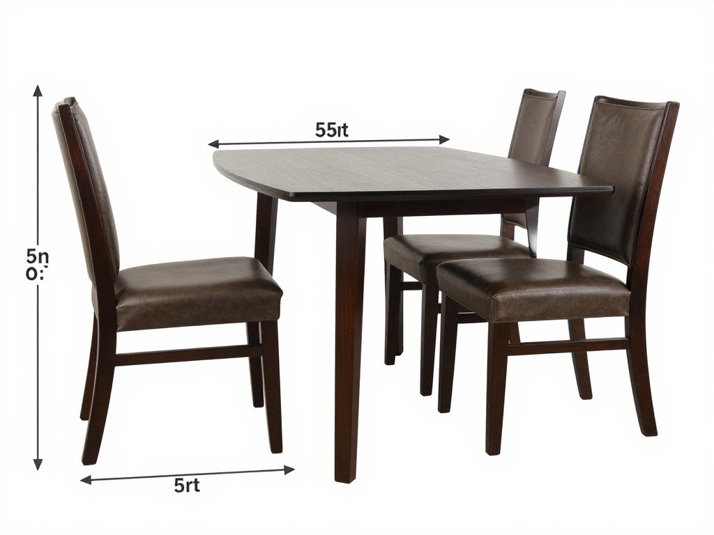 Dining chair measurements showing proper proportions with a table