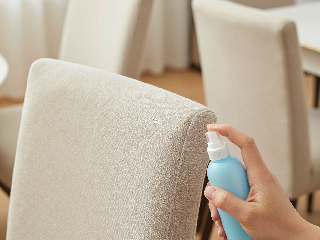 Dining chairs with fabric protection and removable, washable covers