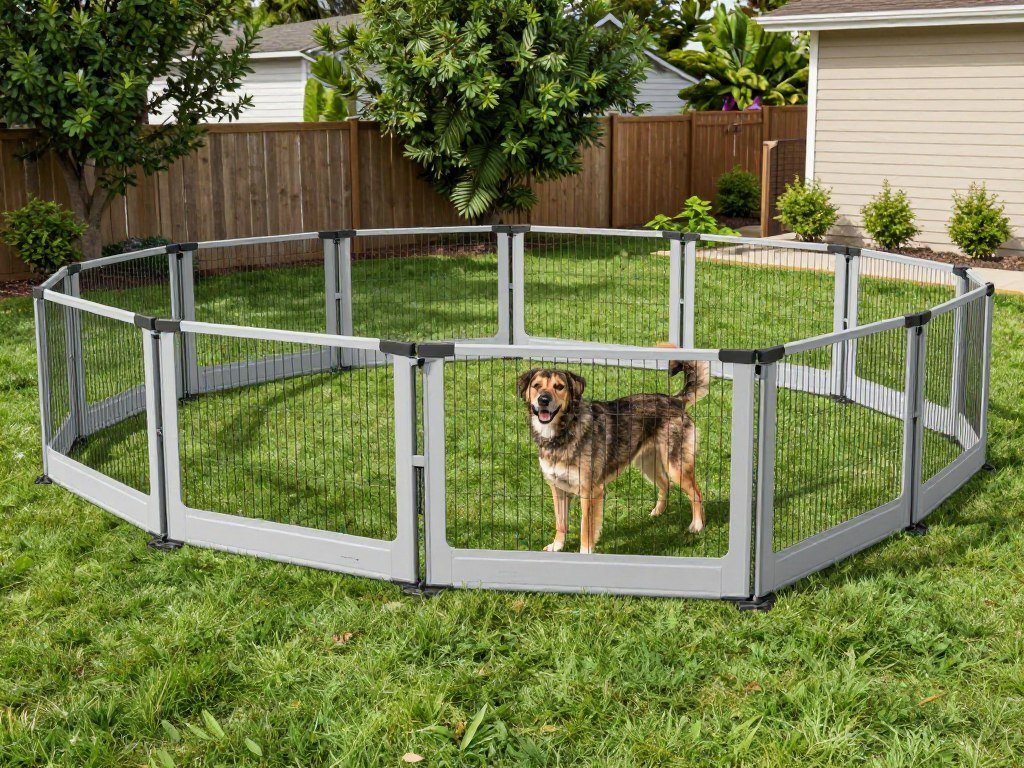 Dog-friendly backyard fence with dig guard and visibility panels