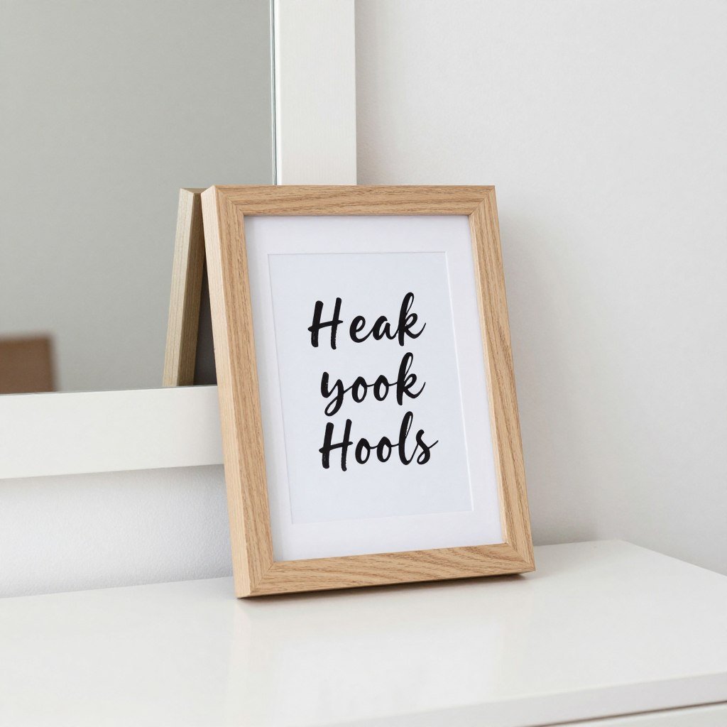 Framed inspirational quote or art print on vanity