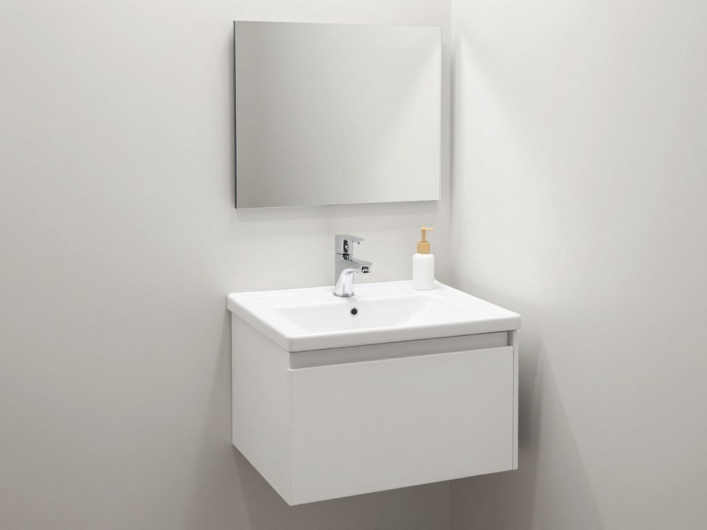 IKEA GODMORGON wall-mounted vanity in a compact bathroom