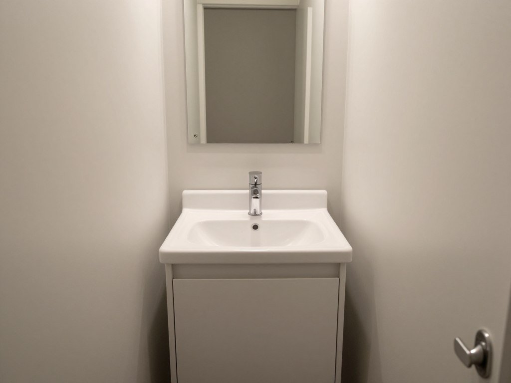 IKEA HAVBÄCK narrow vanity in a small powder room