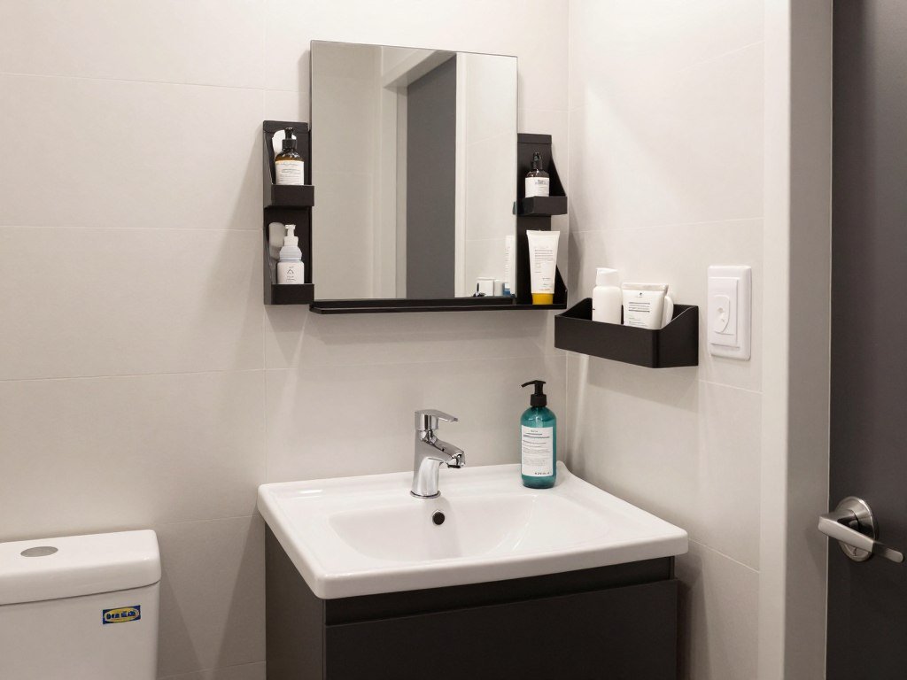 IKEA LILLÅNGEN small vanity in a compact bathroom with smart storage solutions