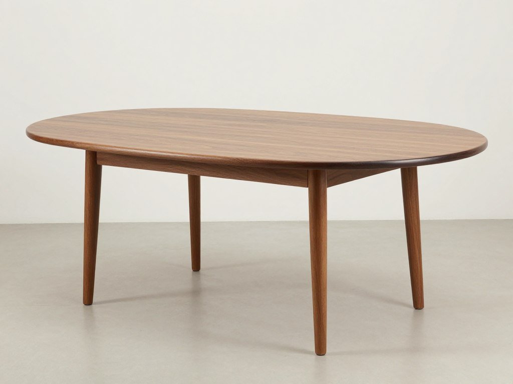 Mid century modern walnut dining table with tapered legs