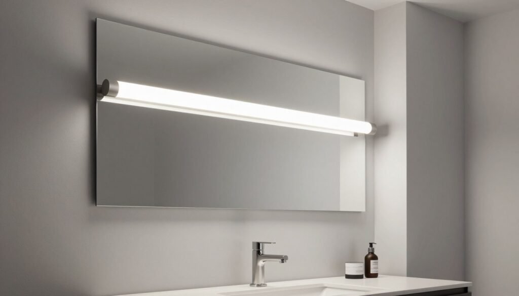 Minimalist bathroom with sleek horizontal vanity light