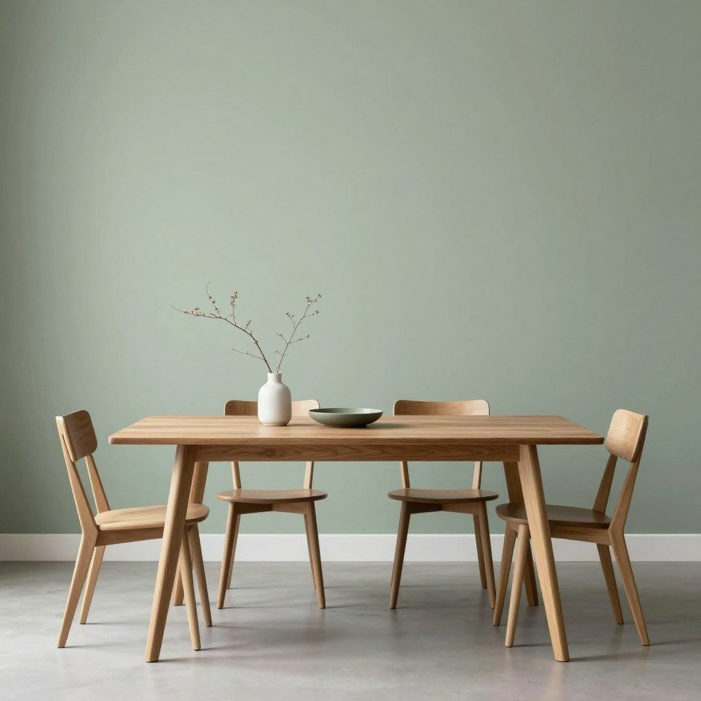 Minimalist dining room with subtle earth tones Minimalist dining room with subtle earth tones