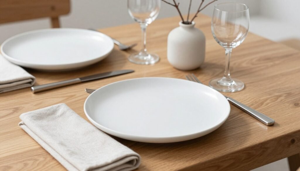 Minimalist dining table setting Minimalist dining table setting