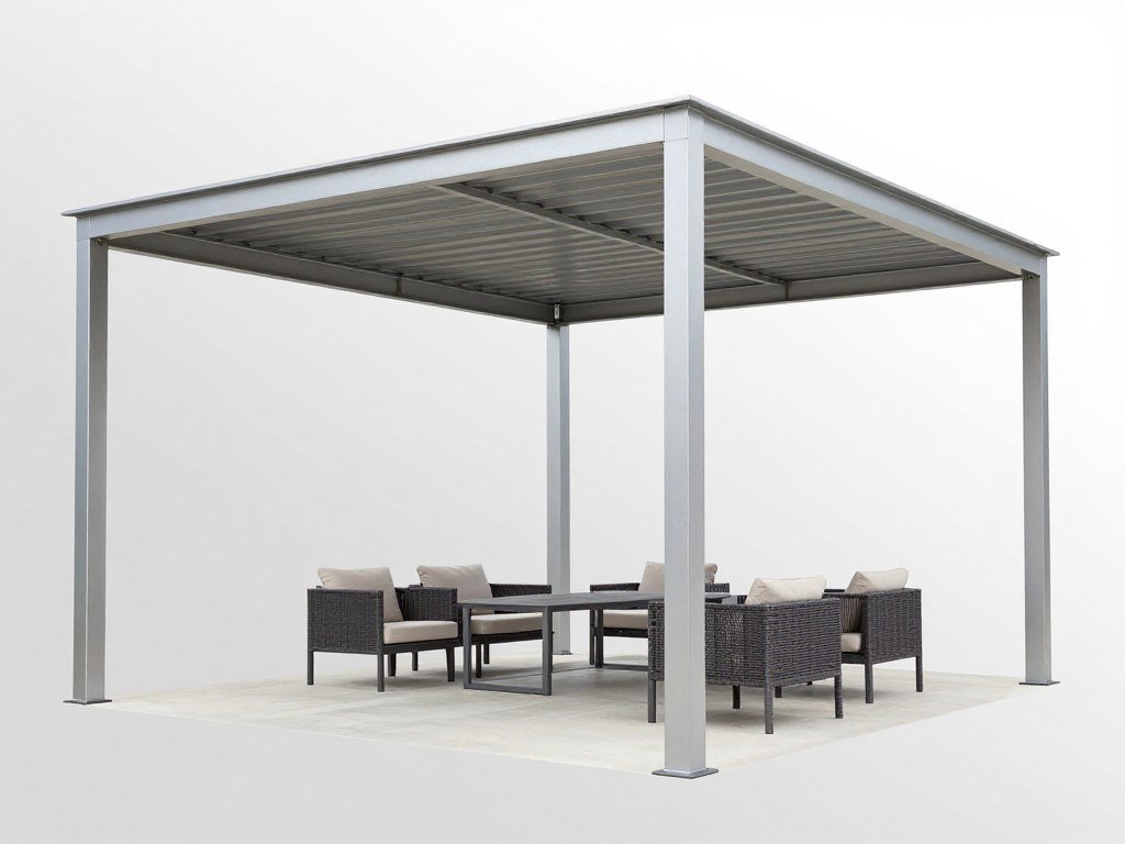 Modern aluminum patio cover with clean lines and minimal design