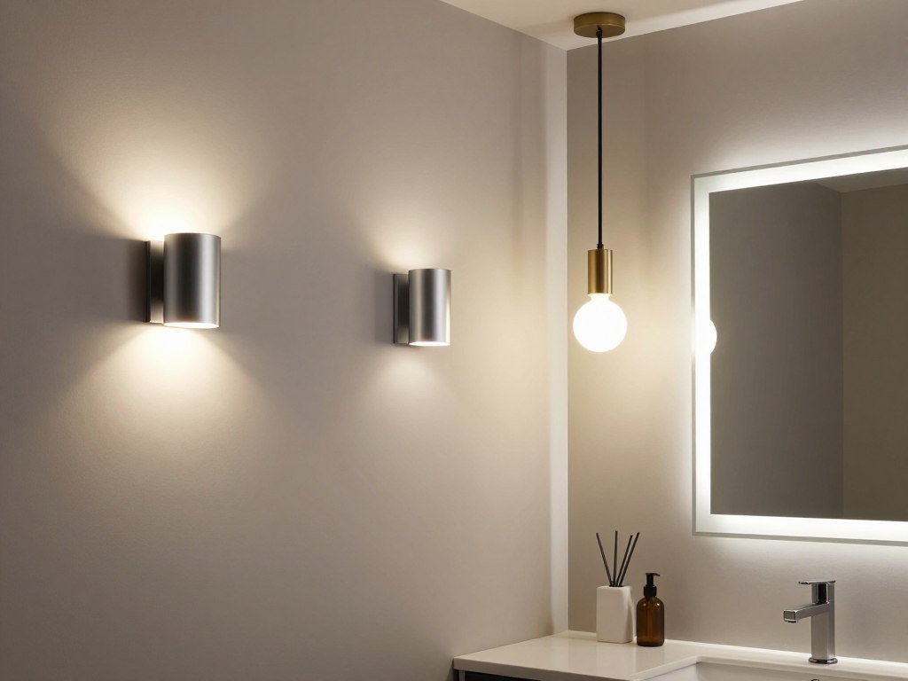 Modern bathroom lighting options for floating vanity