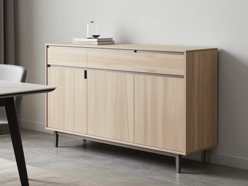 Modern dining room cabinet with clean lines and minimalist design Modern dining room cabinet with clean lines and minimalist design