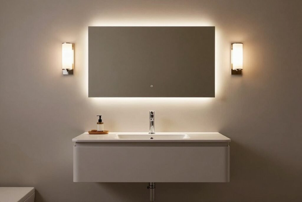 Modern lighting options for floating vanity bathroom