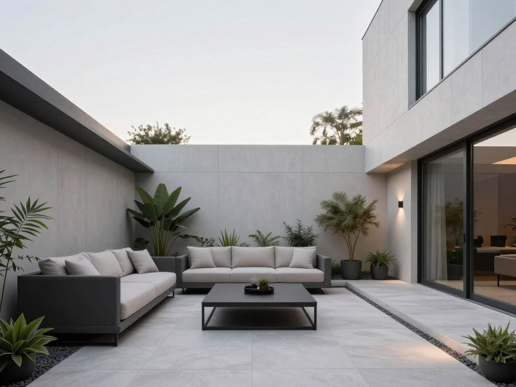 Modern minimalist dream backyard with clean lines and simple elements