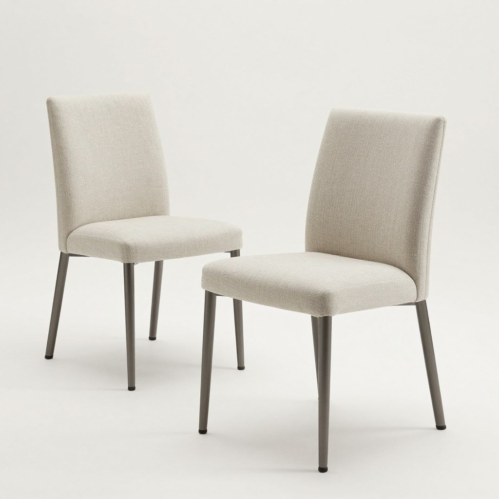 Modern upholstered dining chairs with clean lines