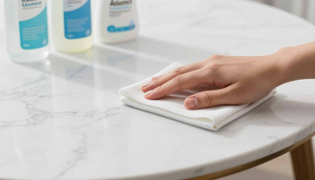 Proper cleaning and maintenance of a marble dining table