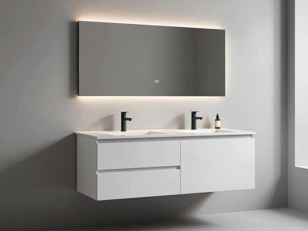 Sleek modern floating vanity bathroom with minimalist design elements