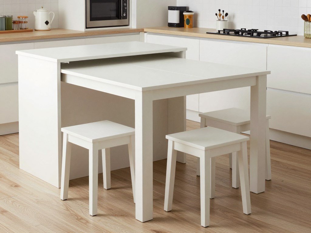 Small counter-height dining table with stools