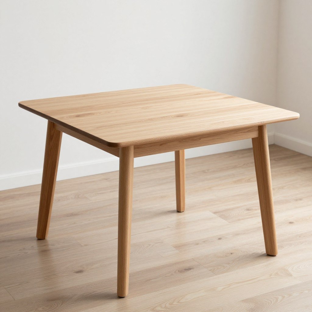 Small engineered wood dining table with modern finish