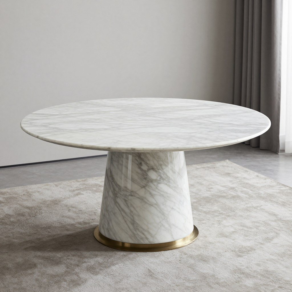 Small marble top dining table with elegant base