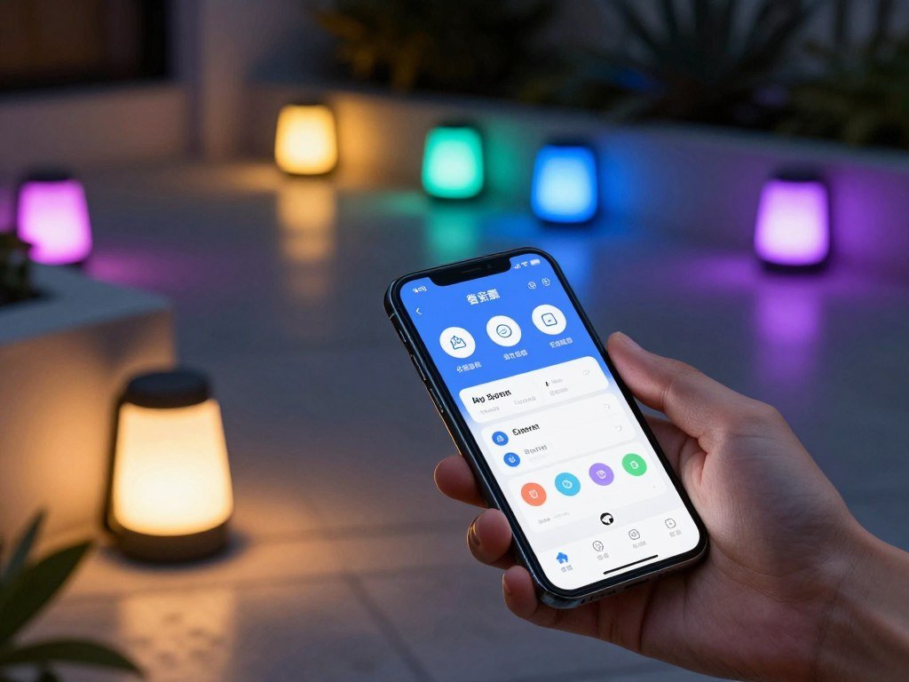 Smart patio lights controlled by smartphone