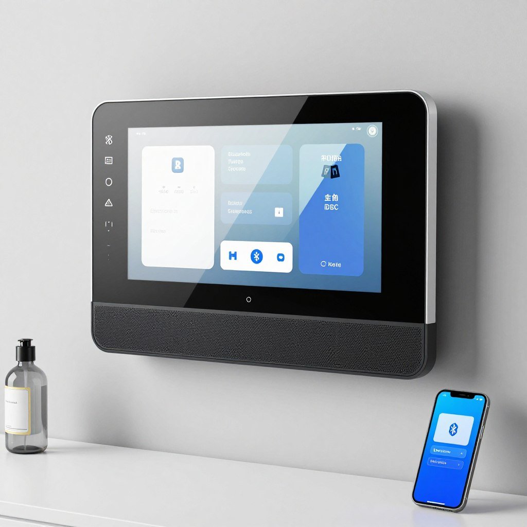 Smart vanity mirror with Bluetooth speakers and touch controls