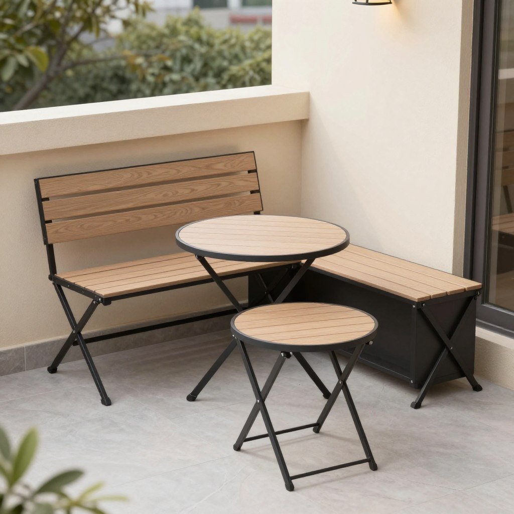 Space-saving furniture including folding and multi-functional pieces