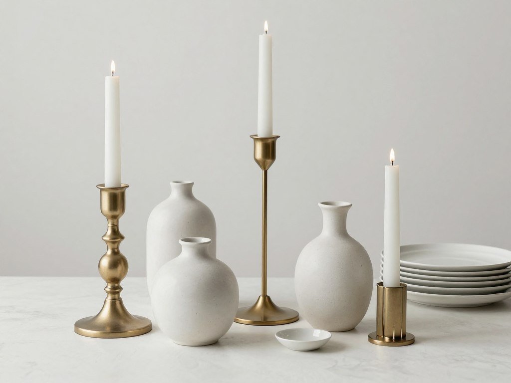 Stable centerpiece elements with proper spacing for serving dishes